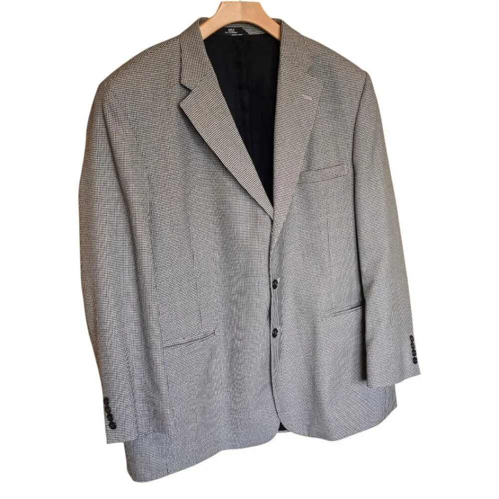 HAGGAR  Houndstooth 3 Button Blazer Suit Coat sz 48L